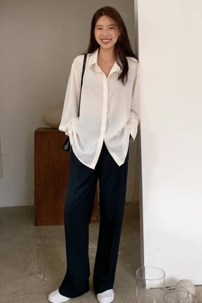 ao so mi nu han quoc dang